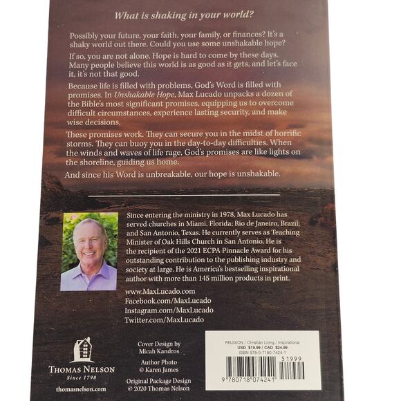 Unshakable Hope by Max Lucado Paperback 2020 Inspirational Christian Living Book - Picture 10 of 10